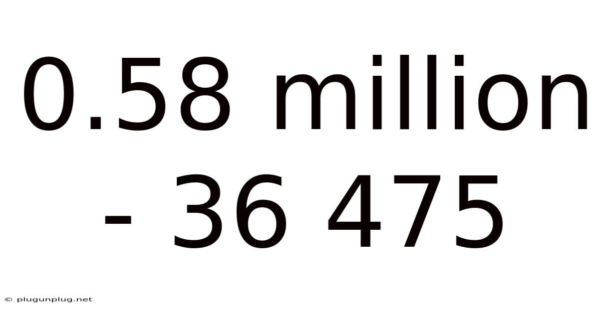 0.58 Million - 36 475