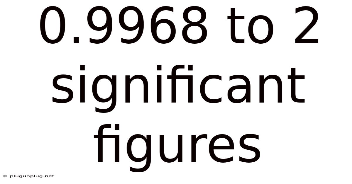 0.9968 To 2 Significant Figures