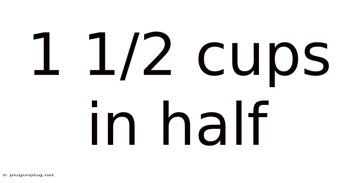1 1/2 Cups In Half