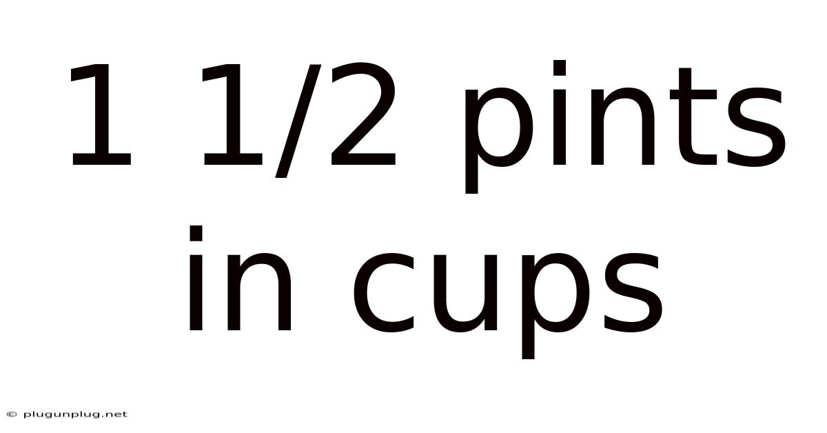 1 1/2 Pints In Cups