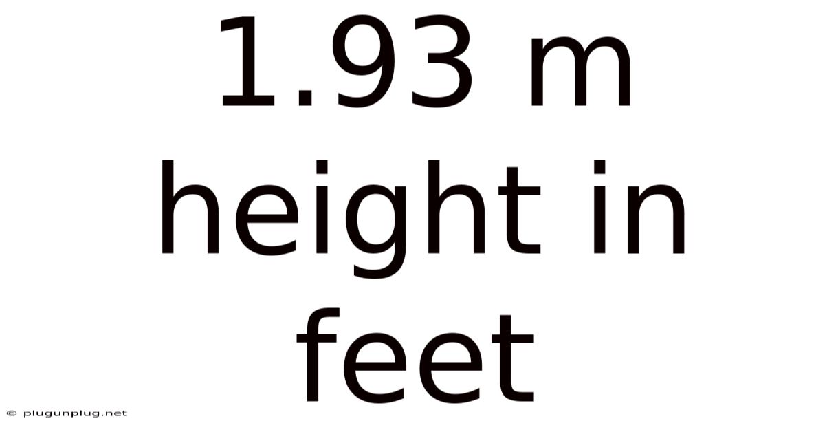 1.93 M Height In Feet