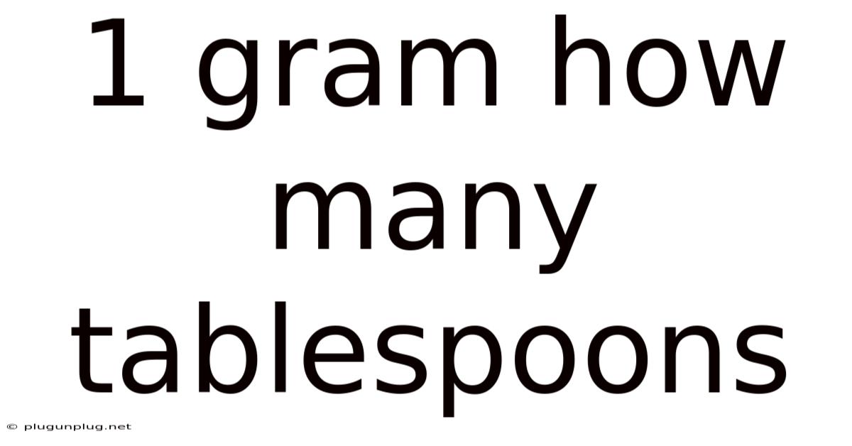 1 Gram How Many Tablespoons