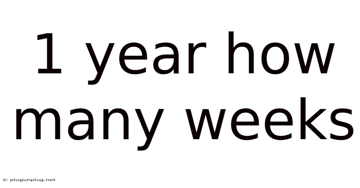 1 Year How Many Weeks
