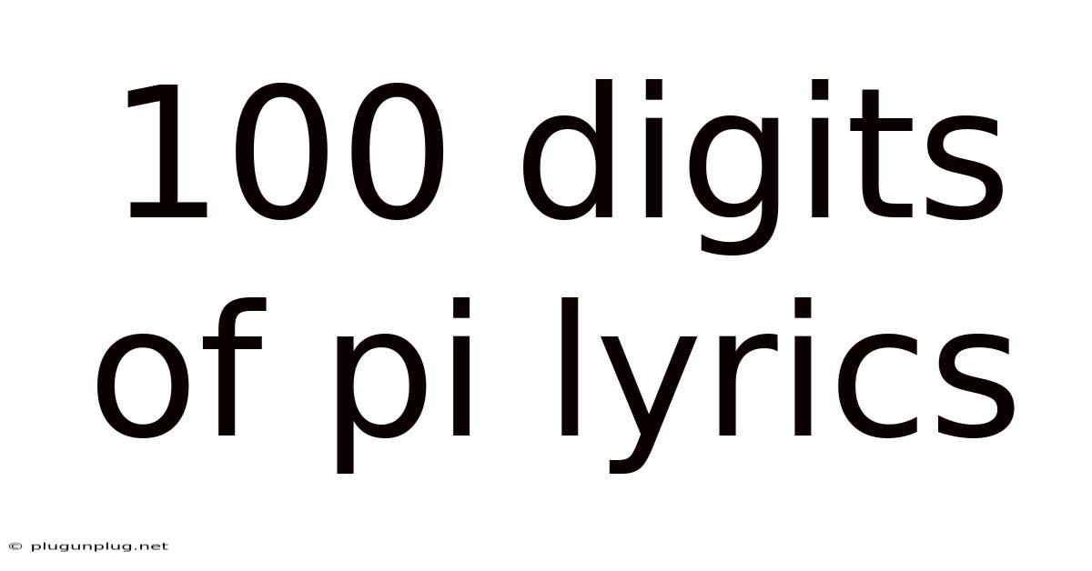 100 Digits Of Pi Lyrics
