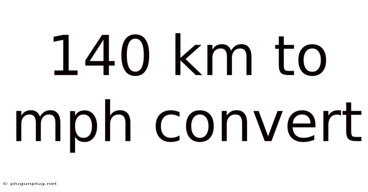 140 Km To Mph Convert