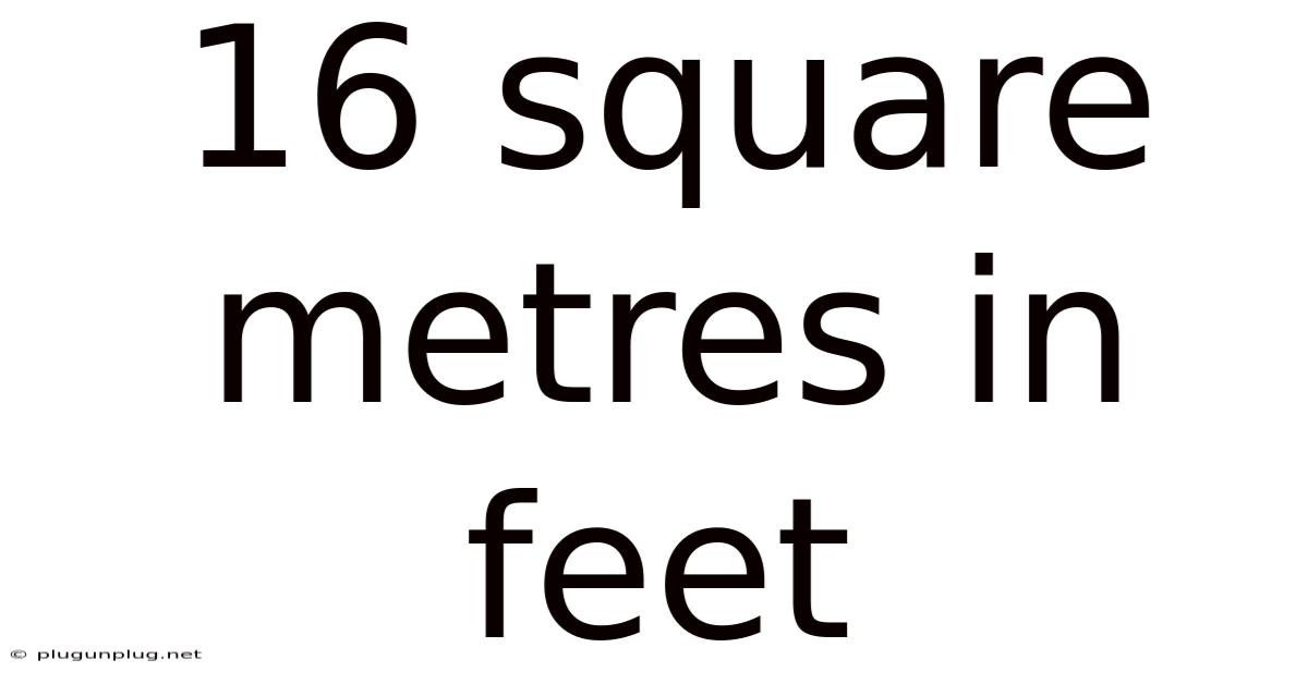16 Square Metres In Feet