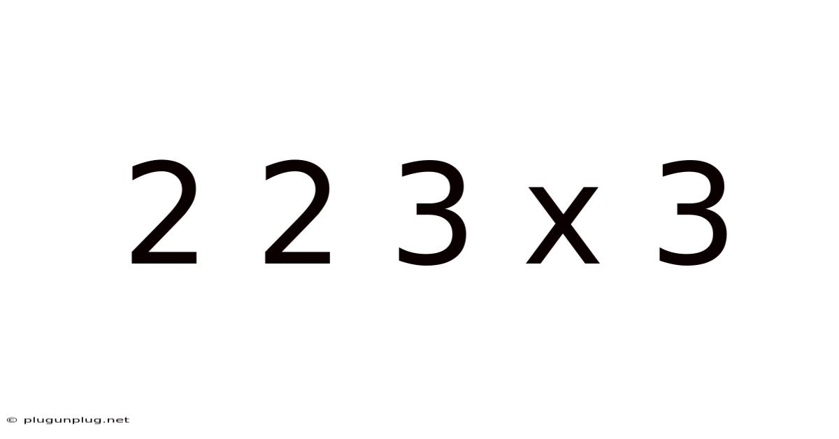2 2 3 X 3