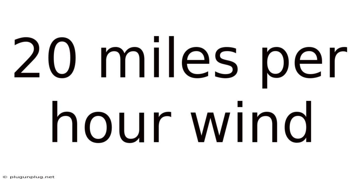 20 Miles Per Hour Wind