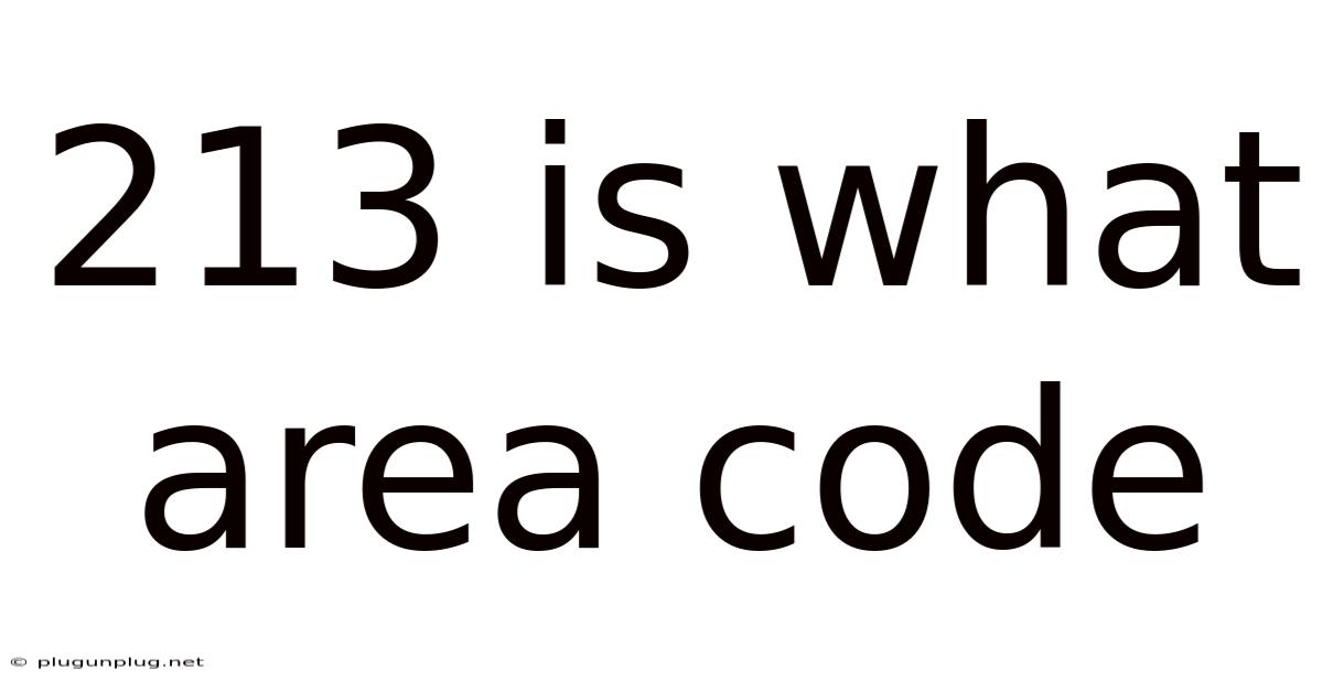 213 Is What Area Code