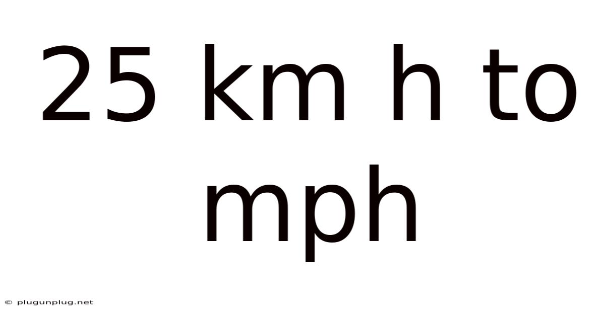 25 Km H To Mph