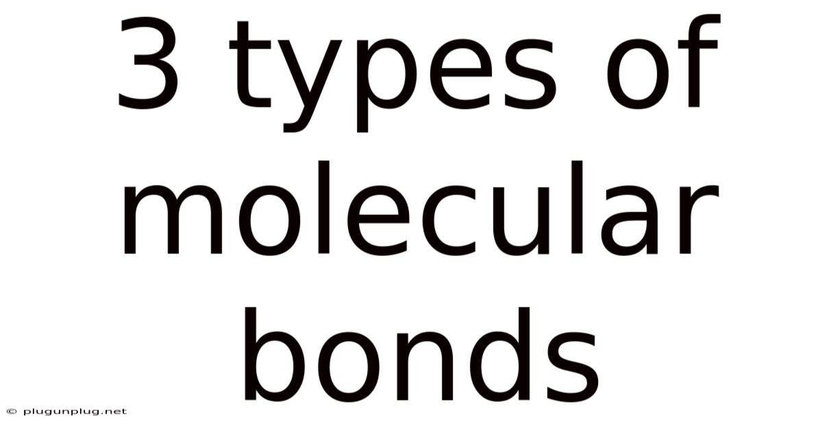 3 Types Of Molecular Bonds