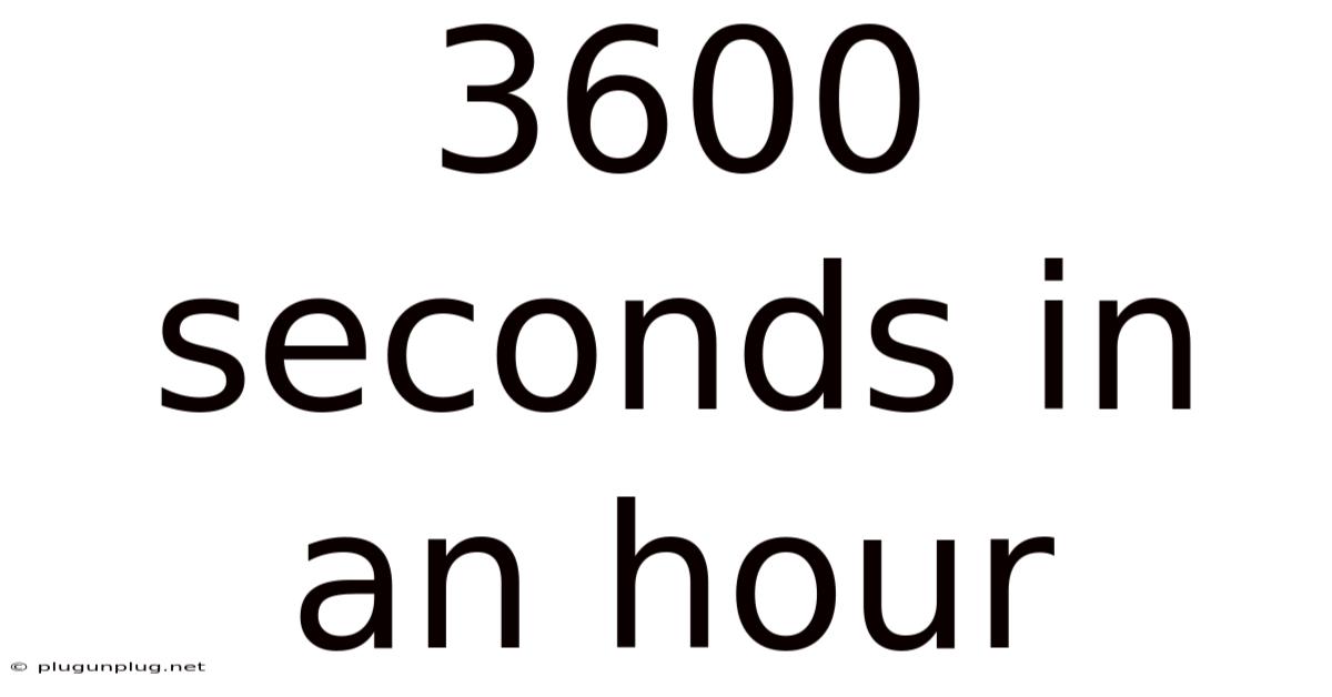 3600 Seconds In An Hour