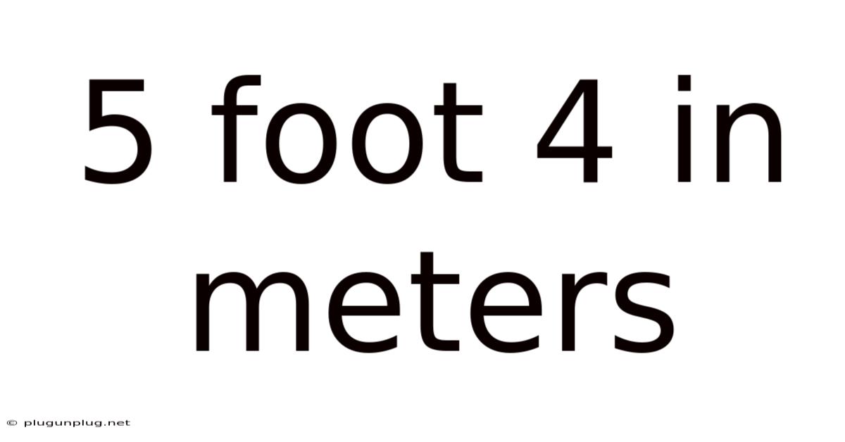 5 Foot 4 In Meters