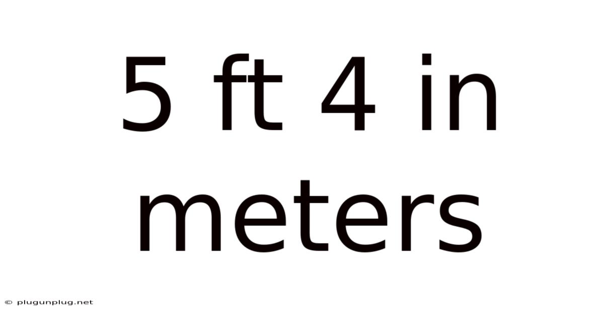 5 Ft 4 In Meters