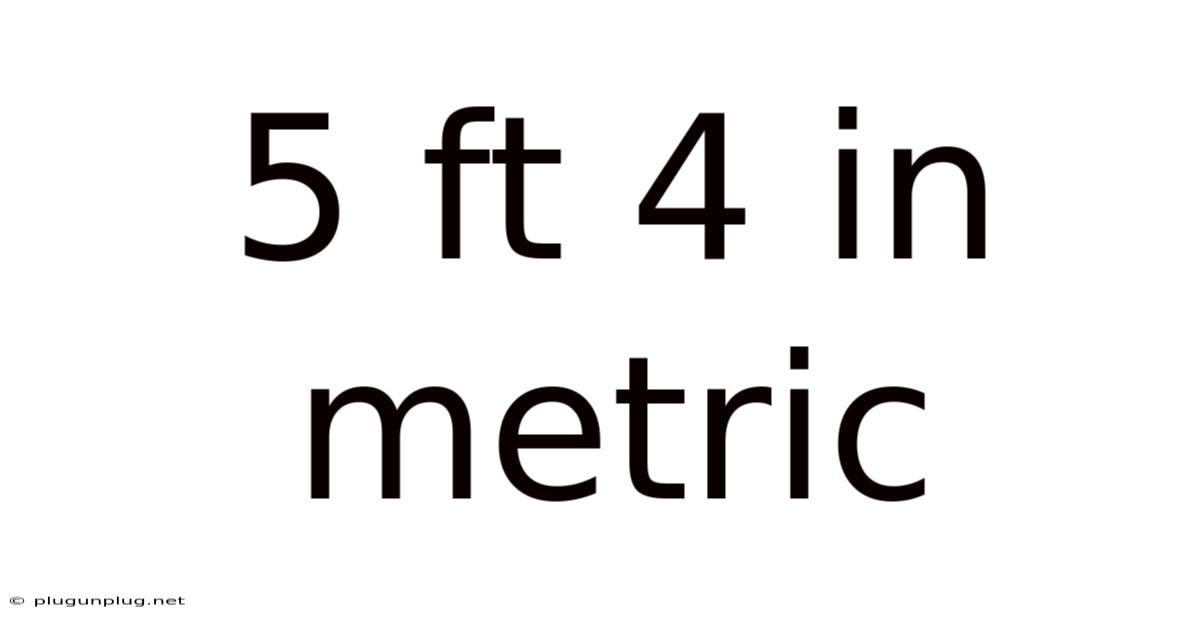 5 Ft 4 In Metric