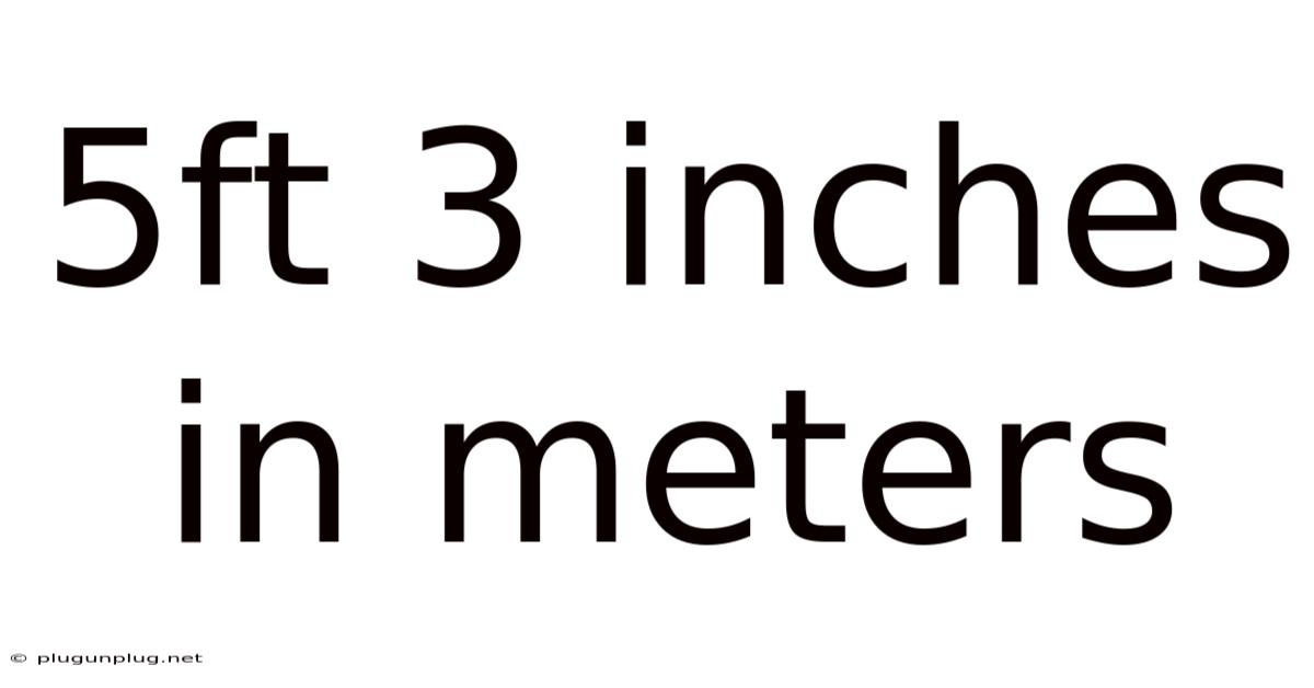 5ft 3 Inches In Meters