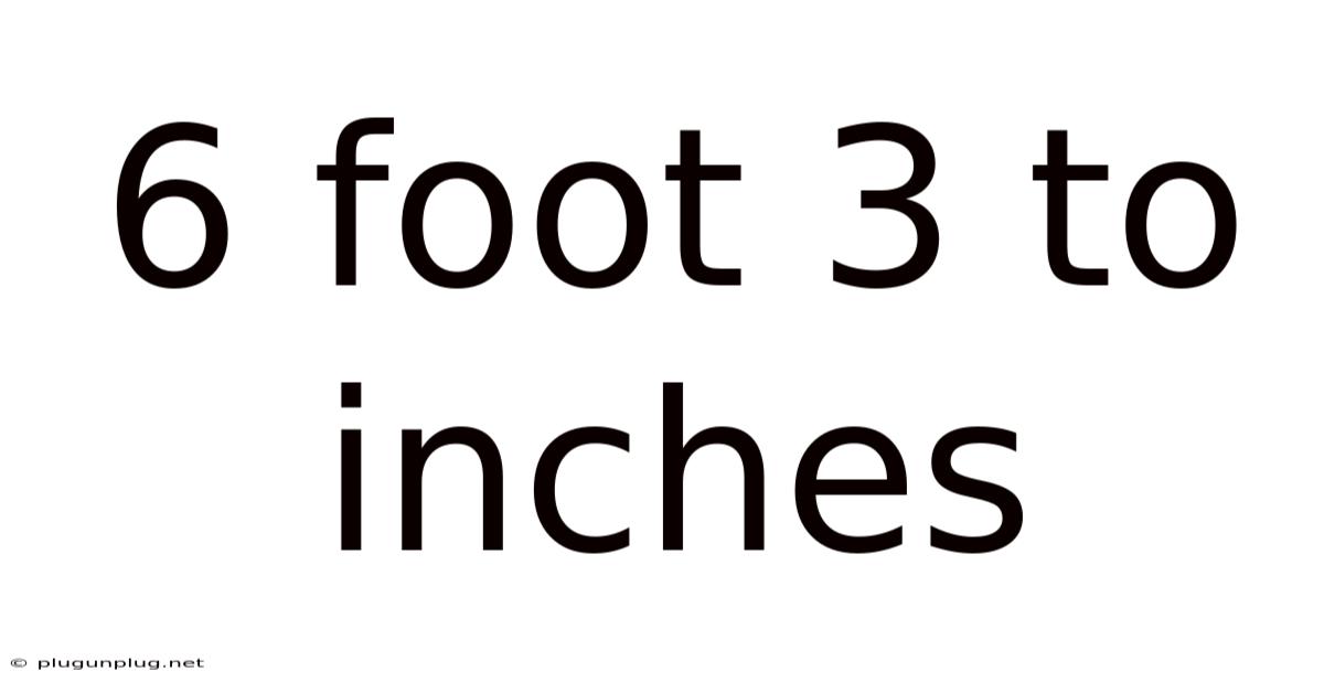 6 Foot 3 To Inches