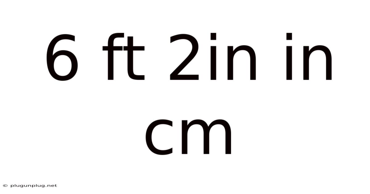 6 Ft 2in In Cm