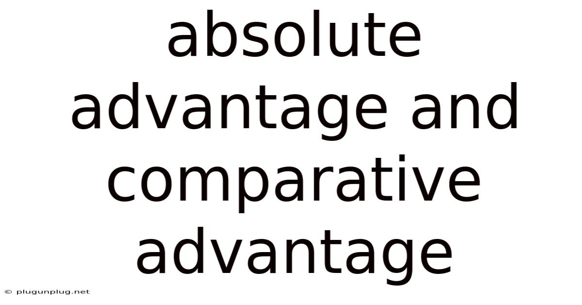Absolute Advantage And Comparative Advantage