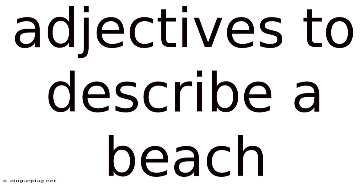 Adjectives To Describe A Beach