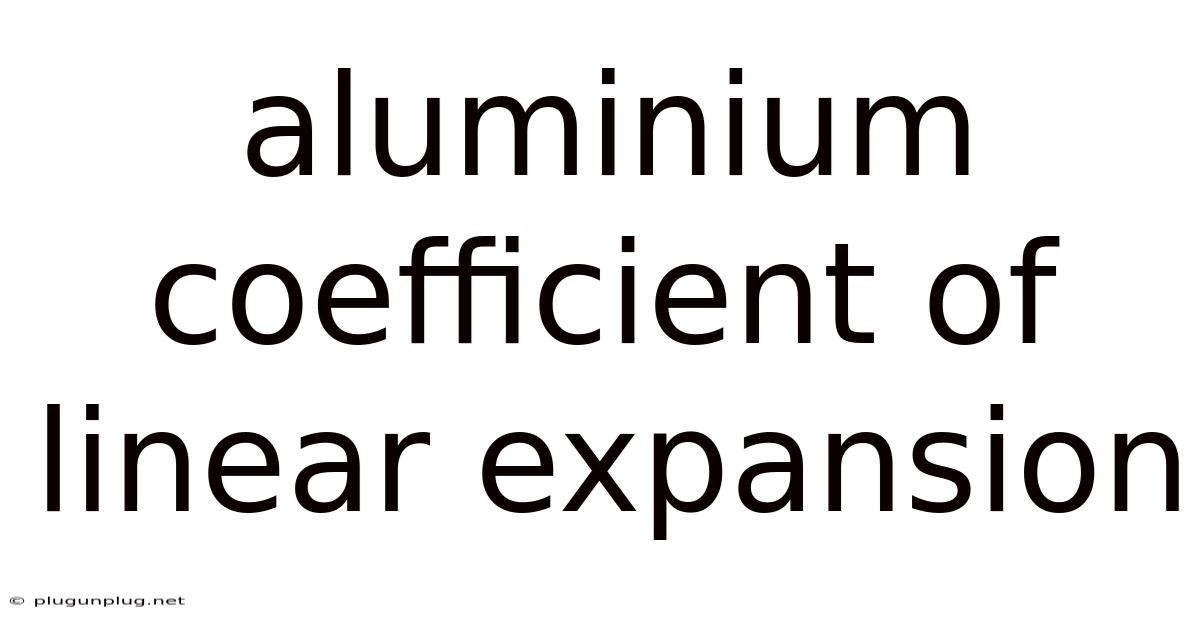 Aluminium Coefficient Of Linear Expansion