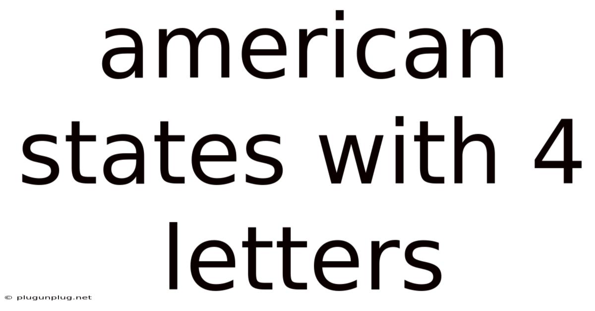 American States With 4 Letters