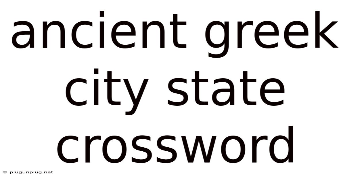 Ancient Greek City State Crossword
