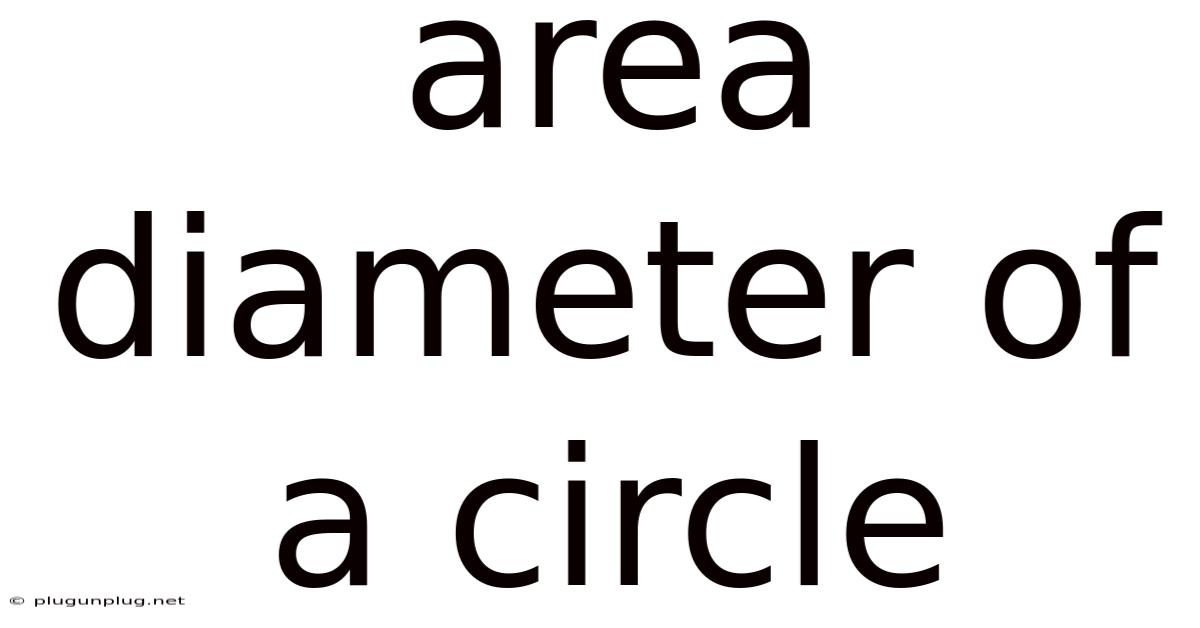 Area Diameter Of A Circle