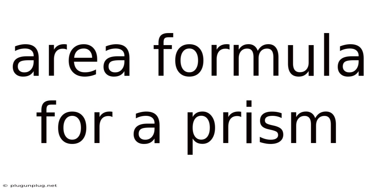 Area Formula For A Prism