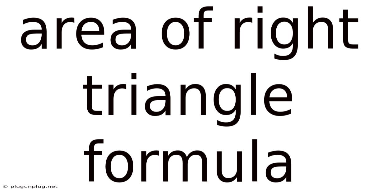Area Of Right Triangle Formula