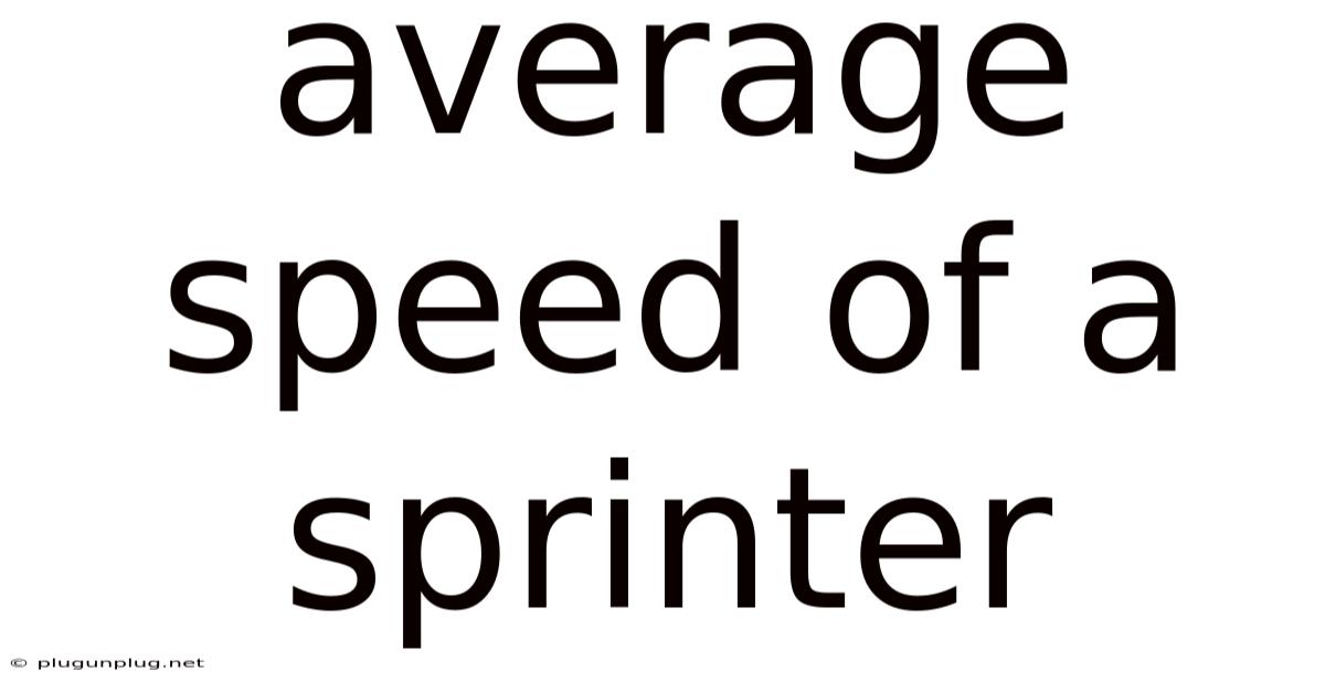 Average Speed Of A Sprinter