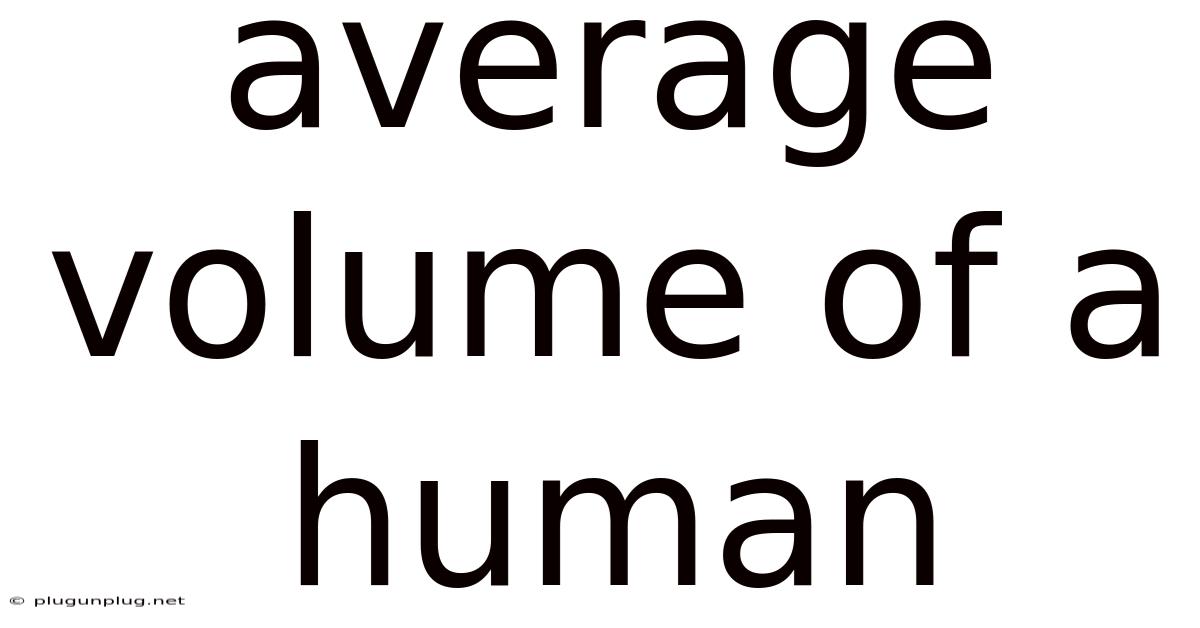 Average Volume Of A Human