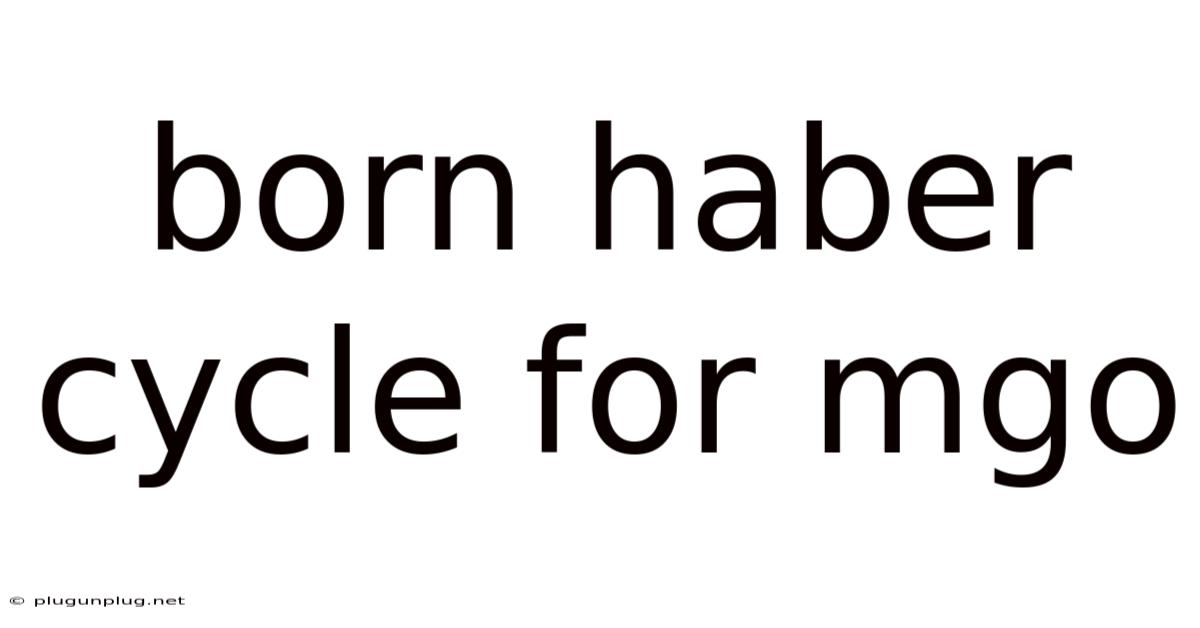 Born Haber Cycle For Mgo