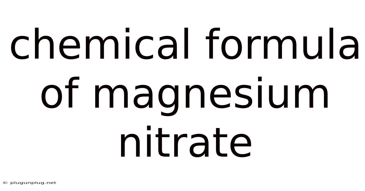 Chemical Formula Of Magnesium Nitrate