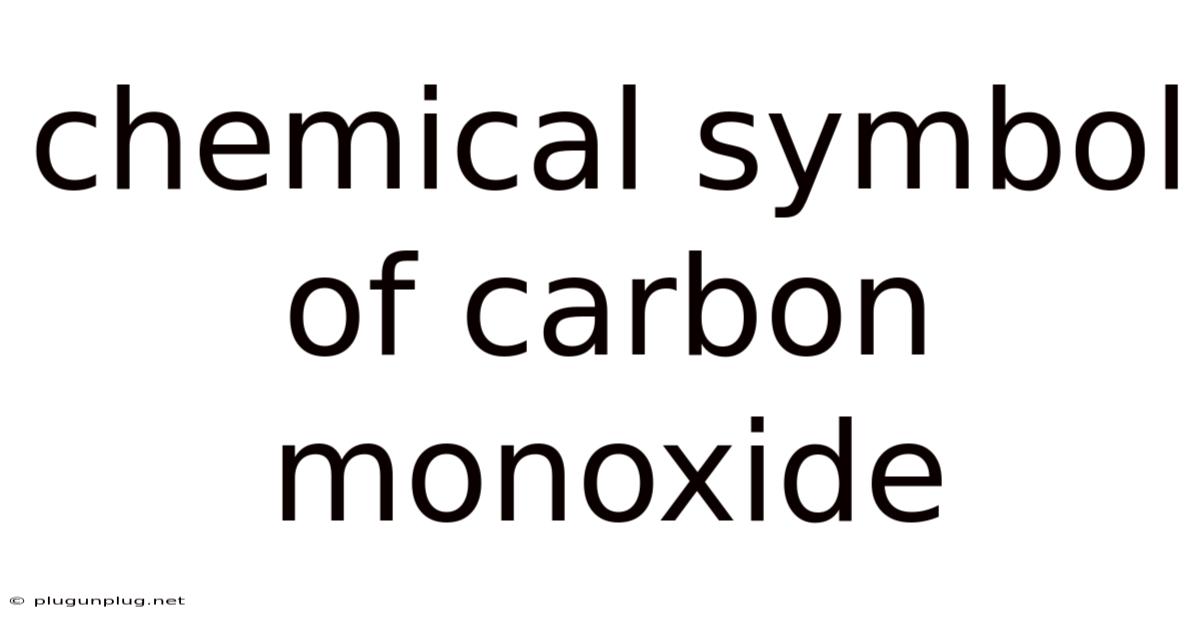 Chemical Symbol Of Carbon Monoxide