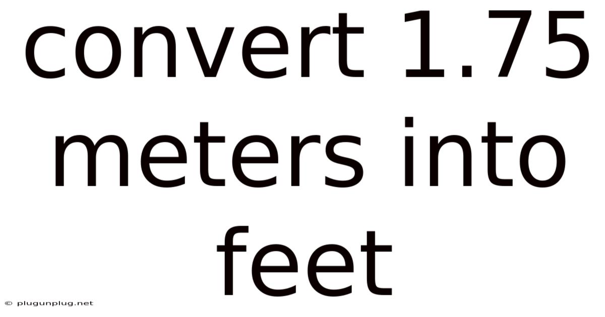 Convert 1.75 Meters Into Feet