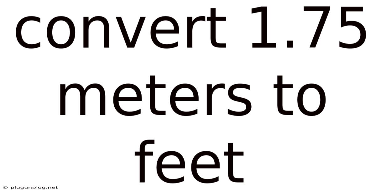 Convert 1.75 Meters To Feet