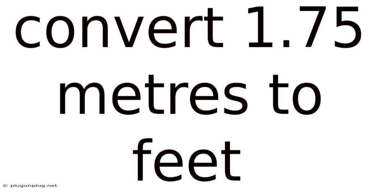 Convert 1.75 Metres To Feet