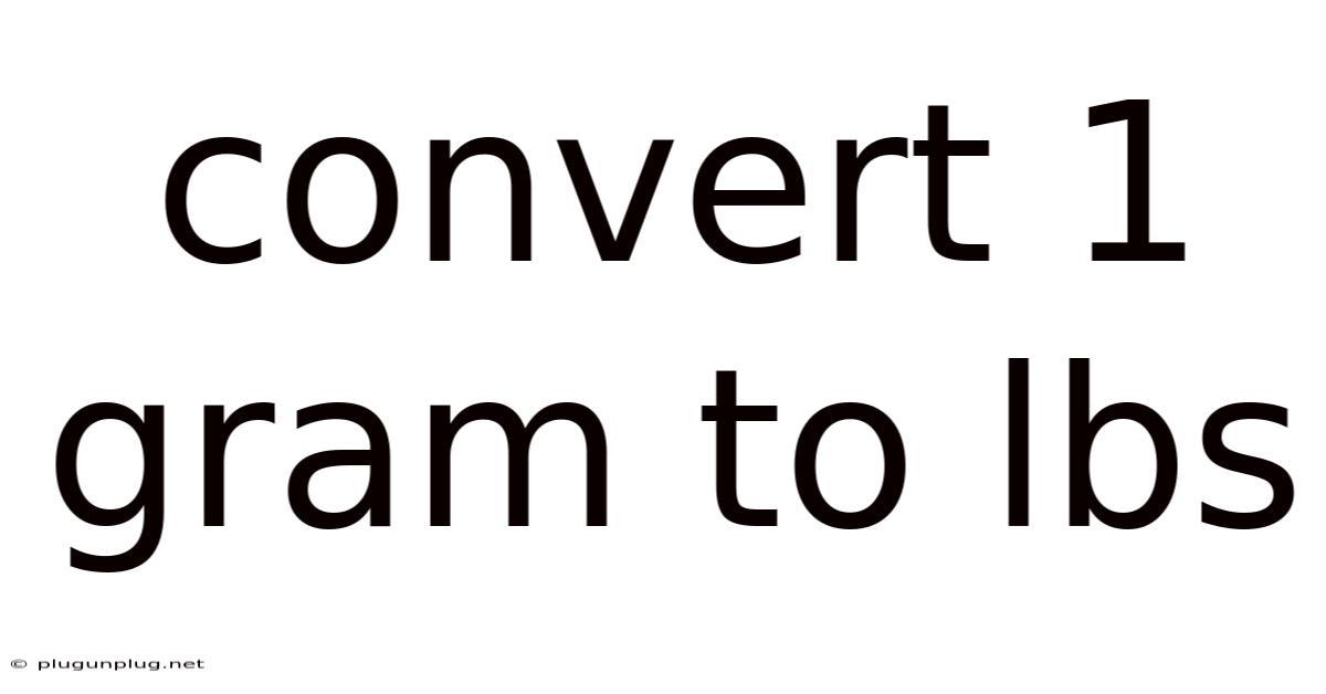 Convert 1 Gram To Lbs