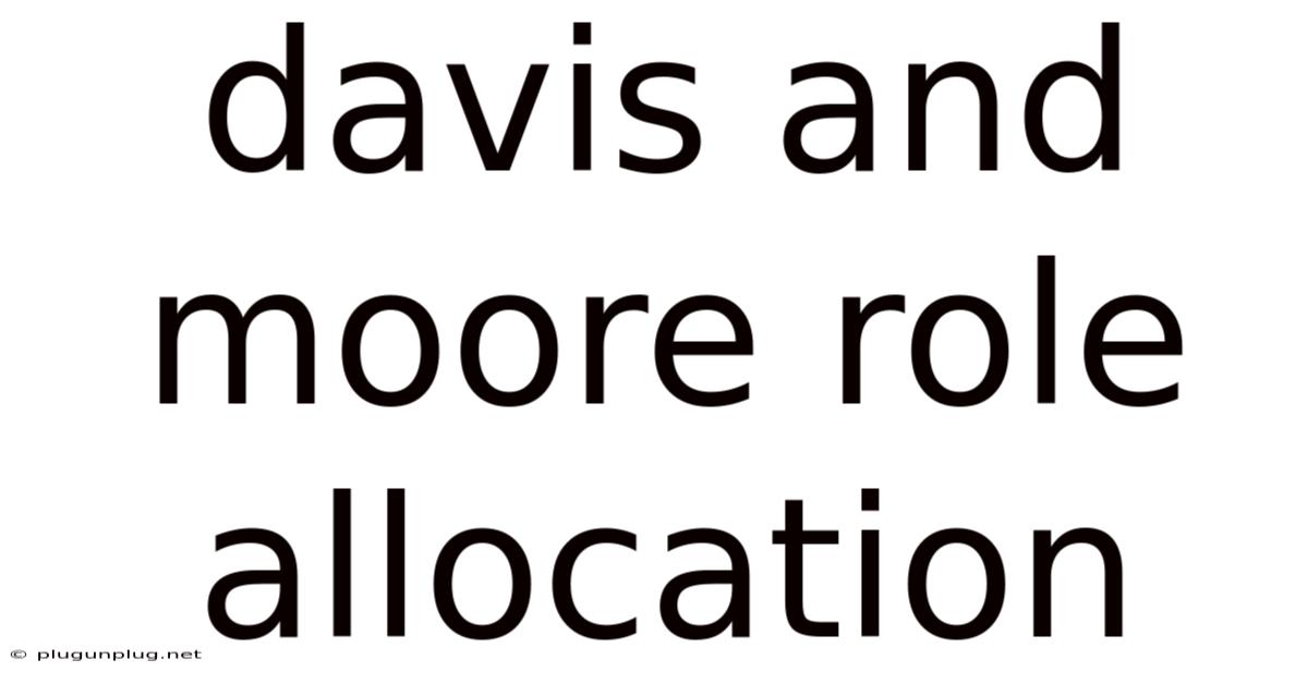 Davis And Moore Role Allocation