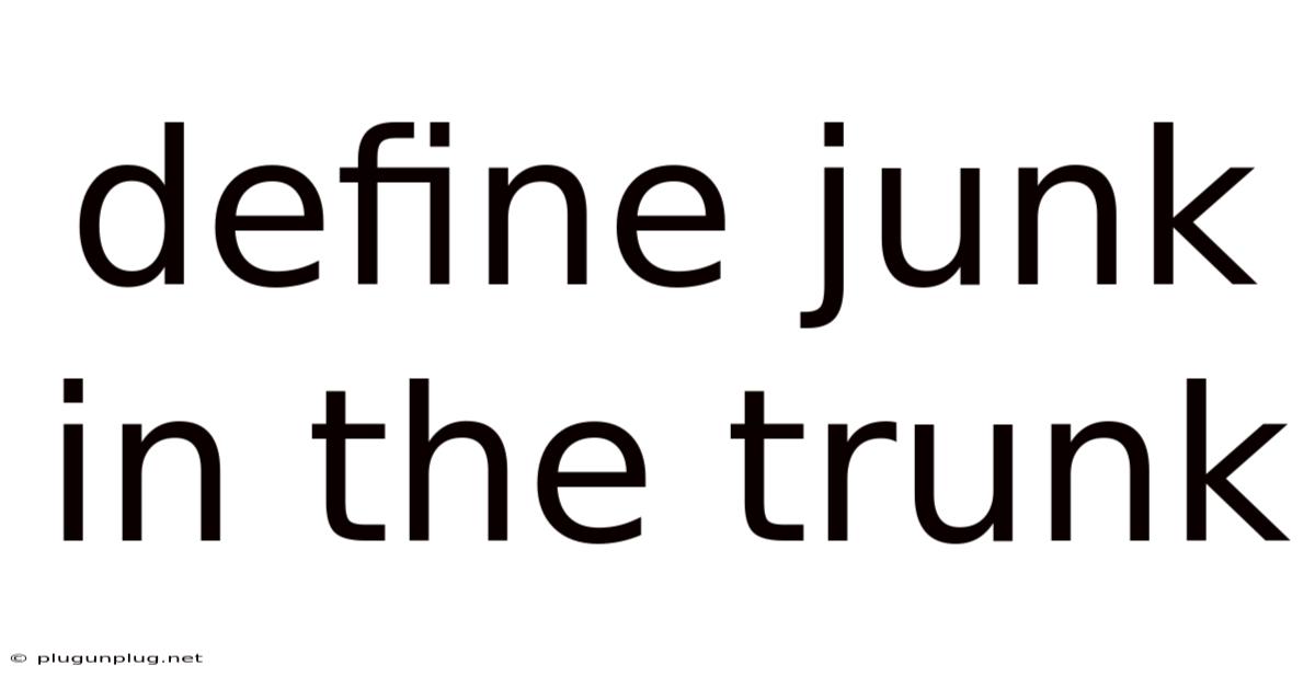 Define Junk In The Trunk