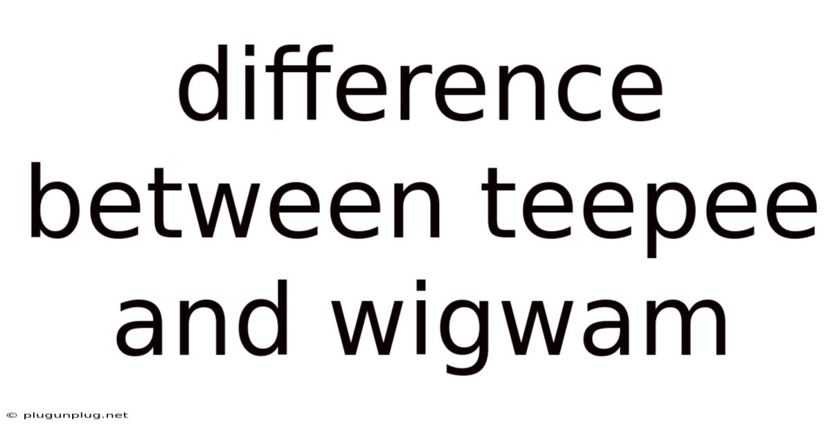 Difference Between Teepee And Wigwam