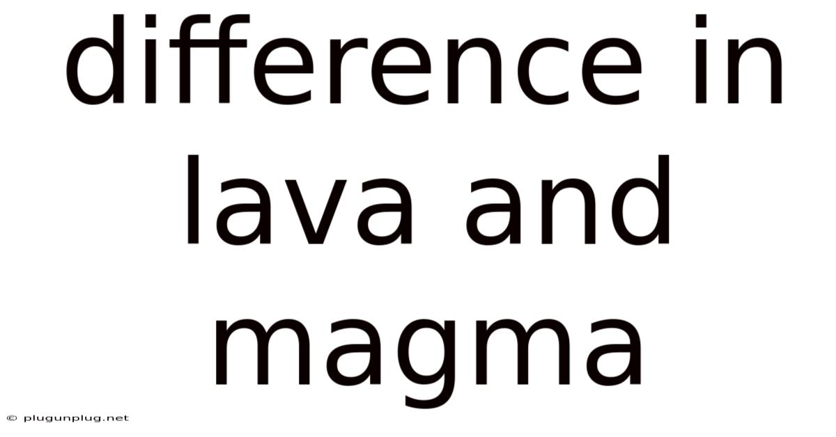 Difference In Lava And Magma