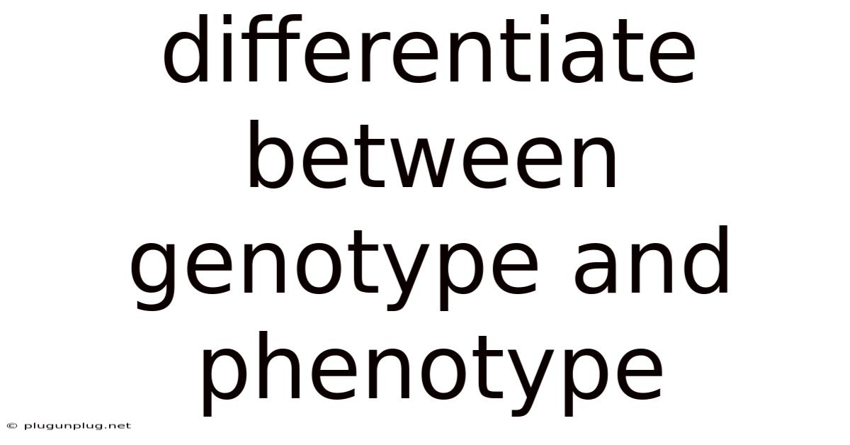 Differentiate Between Genotype And Phenotype