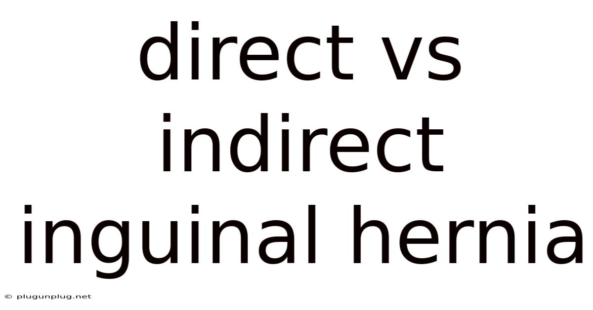Direct Vs Indirect Inguinal Hernia
