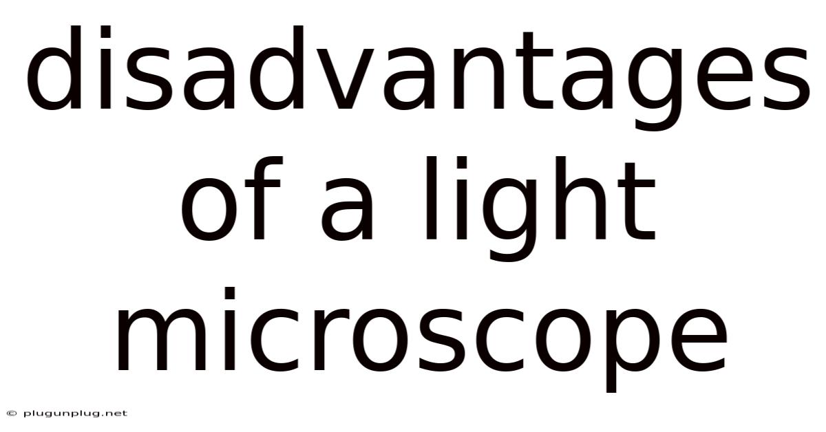 Disadvantages Of A Light Microscope