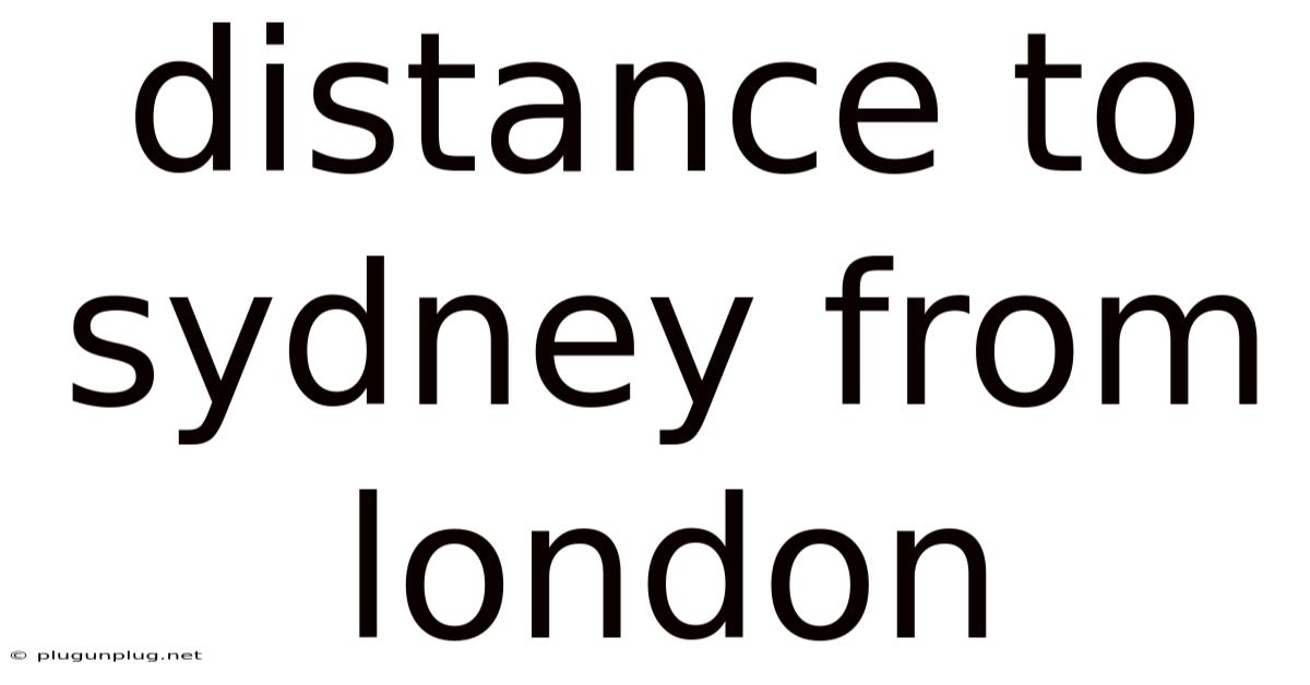 Distance To Sydney From London
