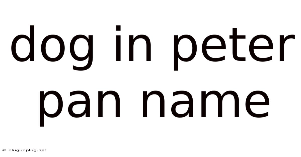 Dog In Peter Pan Name