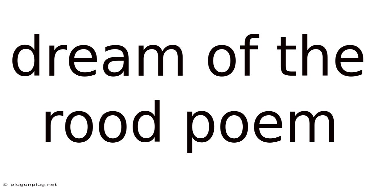 Dream Of The Rood Poem