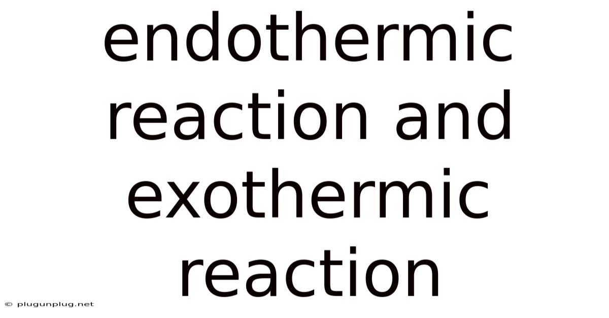 Endothermic Reaction And Exothermic Reaction